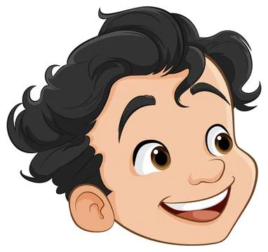 Smiling Cartoon Boy with Cute Vector Illustration Stock Illustration