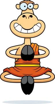 Smiling Cartoon Camel Monk Stock Illustration