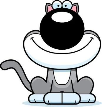 Smiling Cartoon Cat Stock Illustration