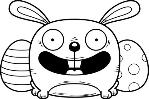 Smiling Cartoon Easter Bunny Stock Illustration