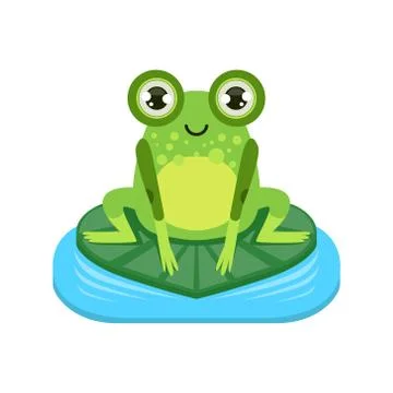 Smiling Cartoon Frog Character Stock Illustration