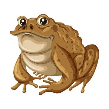 Smiling Cartoon Frog Sitting Alone Stock Illustration