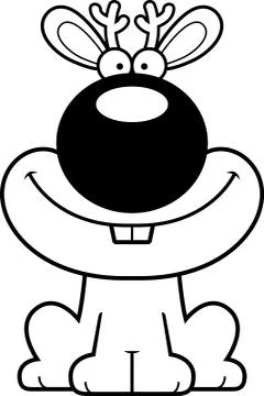 Smiling Cartoon Jackalope Stock Illustration