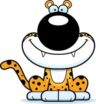 Smiling Cartoon Leopard Stock Illustration