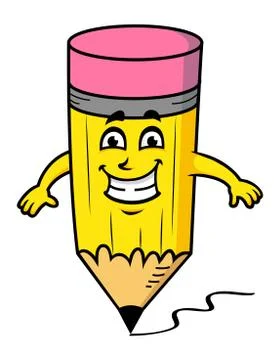 Smiling cartoon pencil Stock Illustration