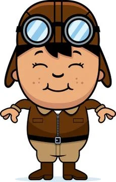 Smiling cartoon pilot Stock Illustration