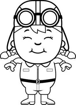 Smiling Cartoon Pilot Stock Illustration