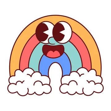 Smiling Cartoon Rainbow Stock Illustration