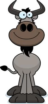 Smiling Cartoon Wildebeest Illustrazione stock