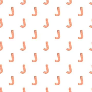 Smiling cartoon worm repeating pattern background Stock Illustration