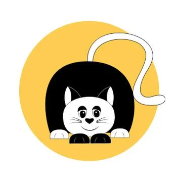 Smiling cat icon vector logo, stock illustration. Stock Illustration
