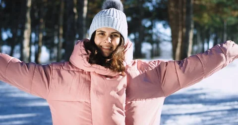 Smiling charismatic lady in front of the camera while wearing braces in the Stock Footage 112614165