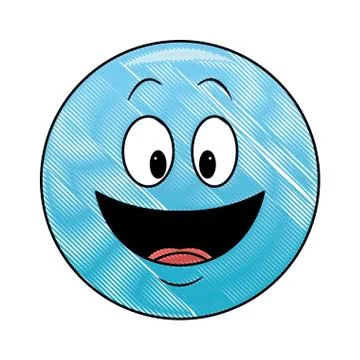 Smiling chat emoticon scribble Illustrazione stock