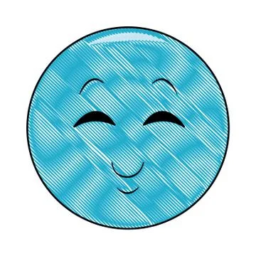 Smiling chat emoticon scribble Illustrazione stock