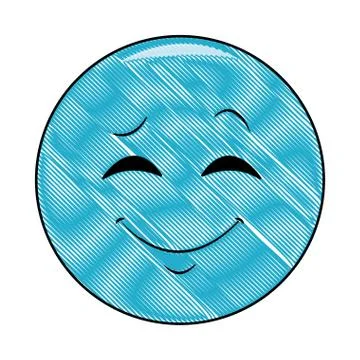 Smiling chat emoticon scribble Stock Illustration