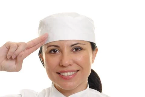 Smiling chef salute Stock Photos