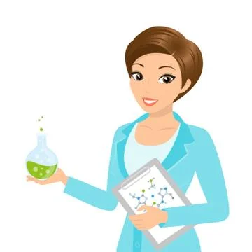 Smiling chemist Illustrazione stock