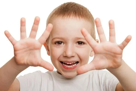 Smiling child gesturing Stock Photos