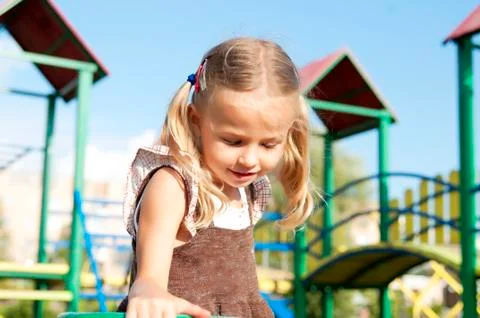 Smiling child playing Stock Photos