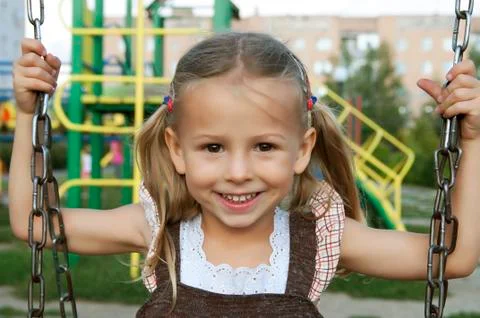 Smiling child playing Stock Photos