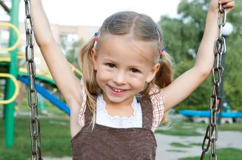 Smiling child playing Stock Photos