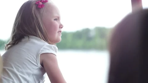 Smiling Child on the Ship Stock Footage 54717072