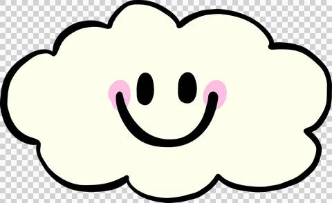 Smiling Cloud Cartoon Illustration Doodle Hand Drawn Stock Illustration