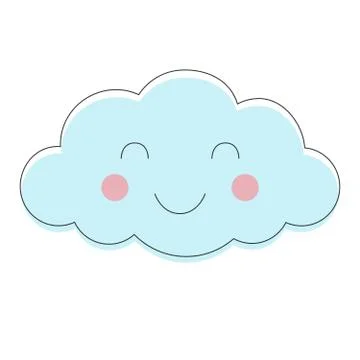 Smiling cloud vector pattern. Cute sky seamless background. Hand drawn Stockillustratie