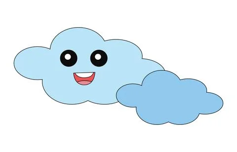 Smiling cloud on a white background Stock Illustration