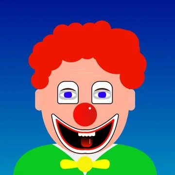 Smiling clown face Stock Illustration