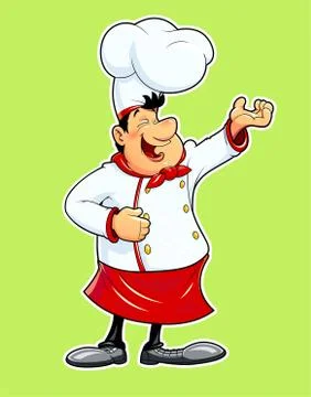 Smiling cook. Cartoon character. Vector illustration. Stock Illustration