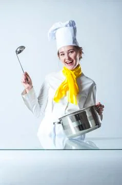 Smiling cook Stock Photos