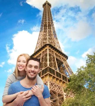 Smiling couple hugging Stock Photos