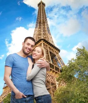 Smiling couple hugging Stock Photos