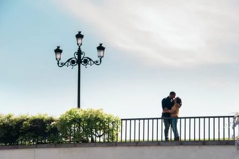 Smiling couple of lovers having fun. Stock Photos