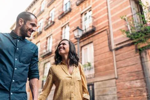 Smiling couple of lovers having fun. Stock Photos