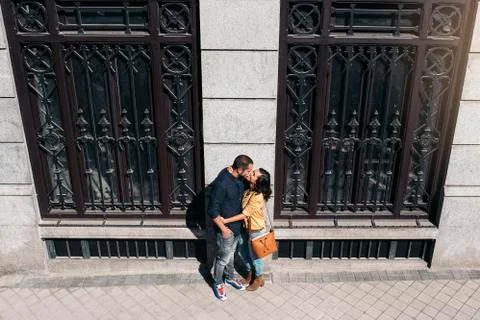 Smiling couple of lovers having fun. Stock Photos