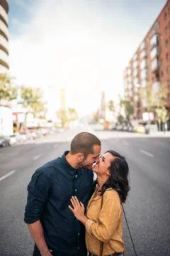 Smiling couple of lovers having fun. Stock Photos