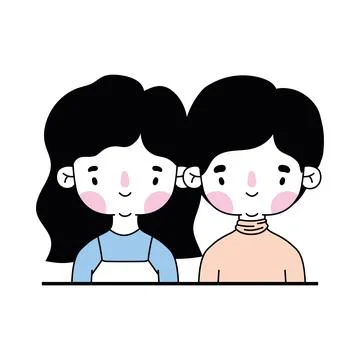 Smiling couple in a white background Stock Illustration