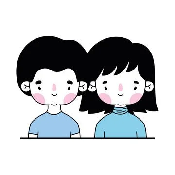 Smiling couple on a white background Illustrazione stock