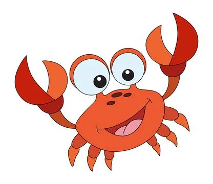 Smiling crab isolated on a white background Stock Illustration