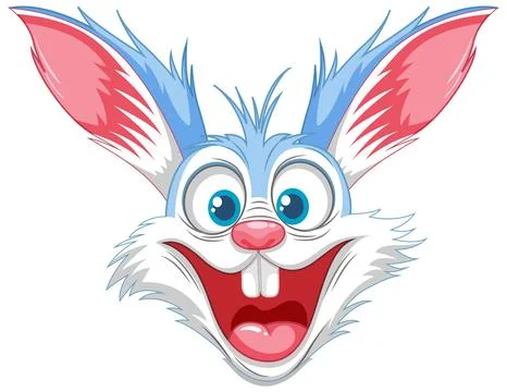 Smiling Crazy Rabbit Cartoon Stock Illustration