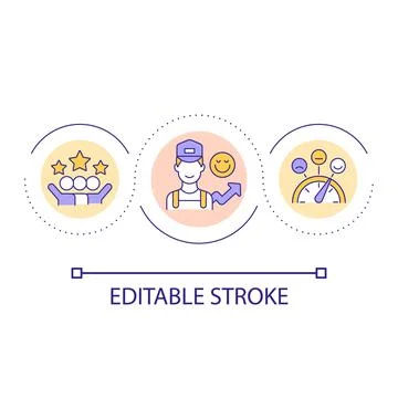 Smiling in customer service loop concept icon Stock Illustration