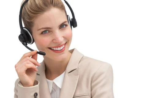Smiling customer service operator Stock Photos