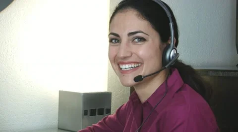 Smiling customer service worker with thumb up gesture Stock Footage 10835279