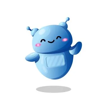Smiling cute ai robot Stock Illustration