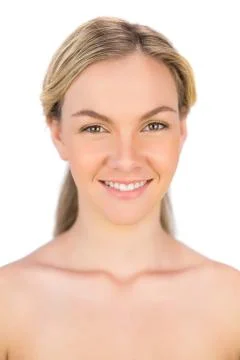Smiling cute bare blonde posing Stock Photos