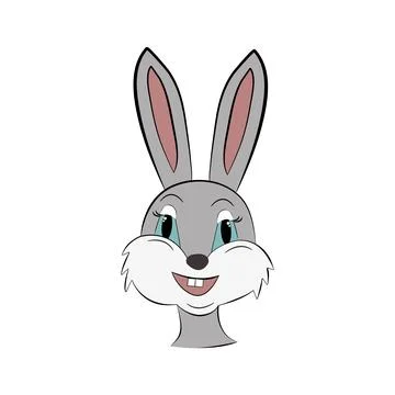 Smiling cute easter rabbit isolated on white Stock Illustration