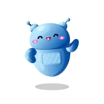 Smiling cute online assistant robot Stock Illustration