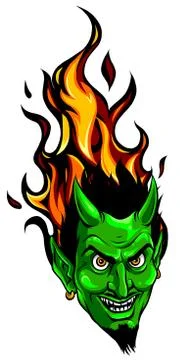 Smiling devil face. Vector illustration. image design Stock Illustration